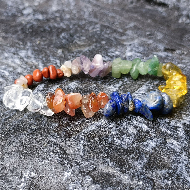 11pc Set of Crystal Chakra Stones and Bracelet